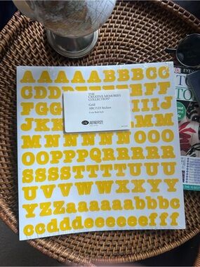 Creative Memories Gold Yellow Alphabet & Number Sticker Sets New Sealed